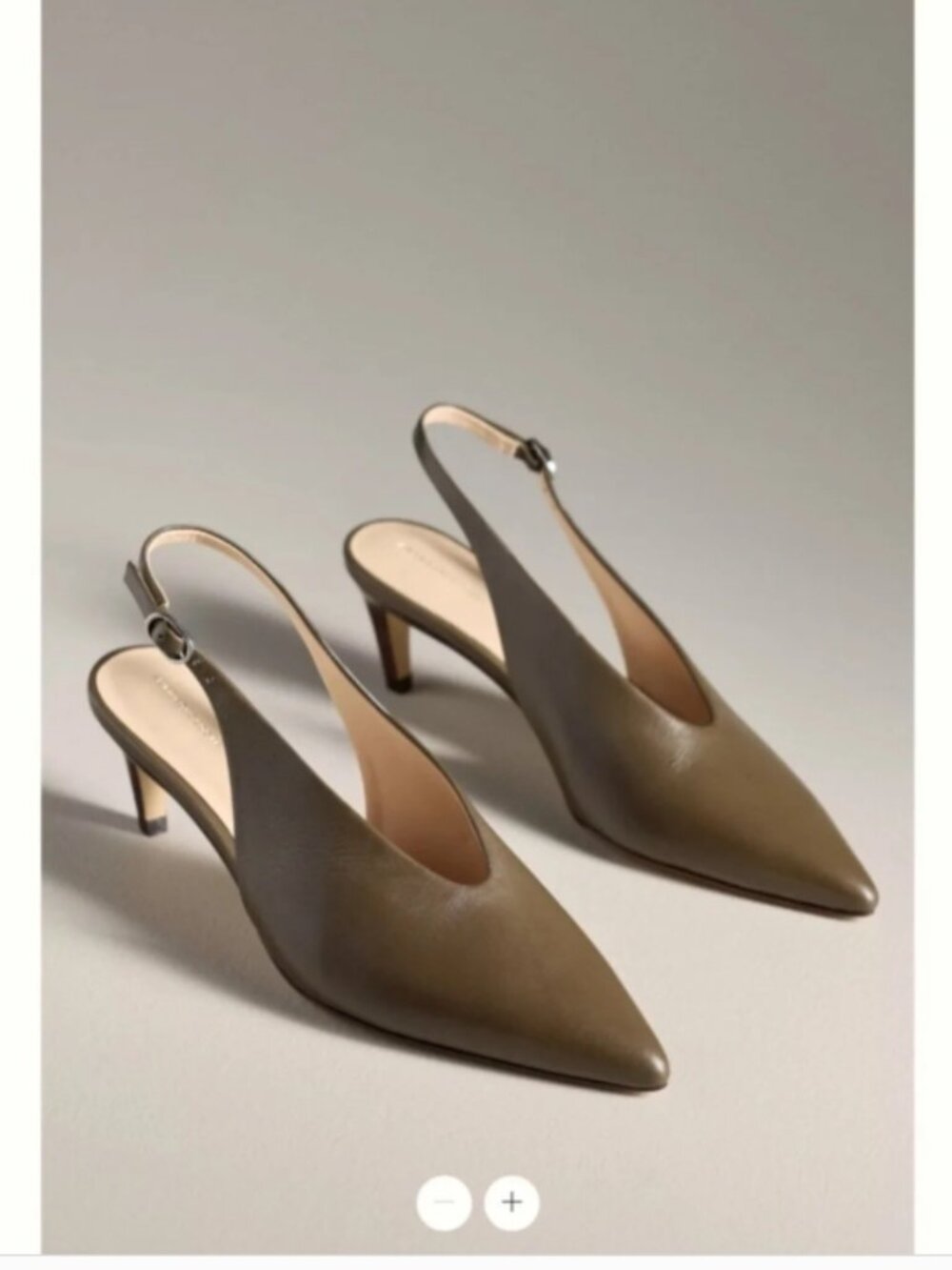 NWT Anthropologie Pointed-Toe Slingback in Green Leather